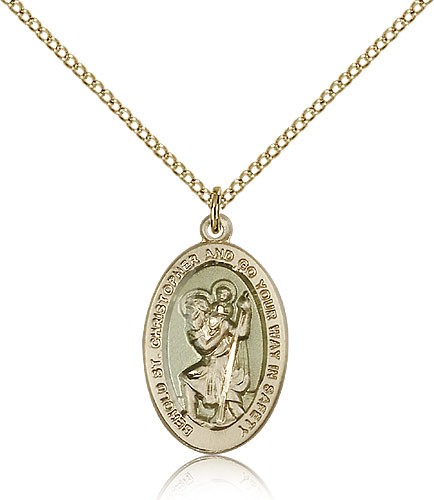 St. Christopher Medal, Gold Filled - Gold-tone