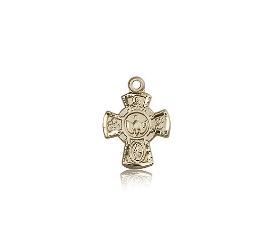 5 Way Cross Pendant, 14 Karat Gold - 14 KT Yellow Gold