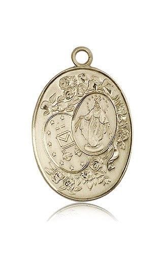 Miraculous Medal, 14 Karat Gold - 14 KT Yellow Gold