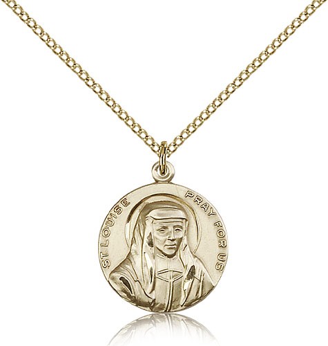 St. Louise Medal, Gold Filled - Gold-tone