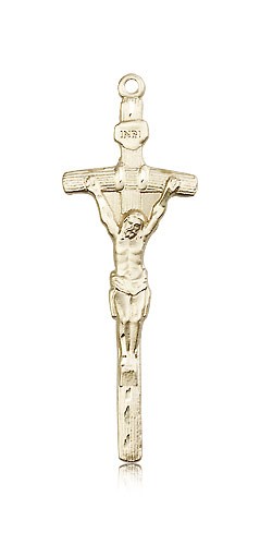 Crucifix Pendant, 14 Karat Gold - 14 KT Yellow Gold