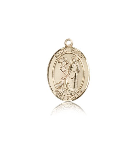 St. Roch Medal, 14 Karat Gold, Medium - 14 KT Yellow Gold