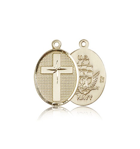 Navy Cross Pendant, 14 Karat Gold - 14 KT Yellow Gold