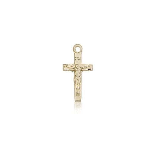 Crucifix Pendant, 14 Karat Gold - 14 KT Yellow Gold