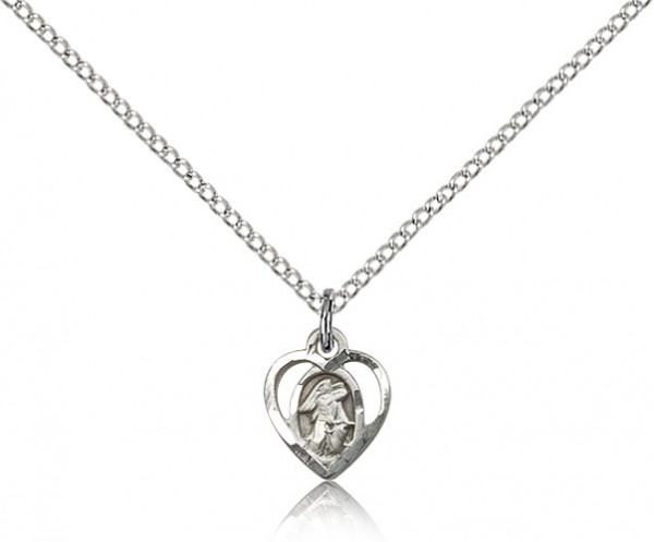 Guardian Angel Medal, Sterling Silver - 18&quot; 1.2mm Sterling Silver Chain + Clasp