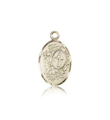 Miraculous Medal, 14 Karat Gold - 14 KT Yellow Gold