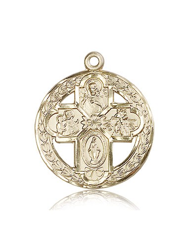 4 Way Cross Pendant, 14 Karat Gold - 14 KT Yellow Gold