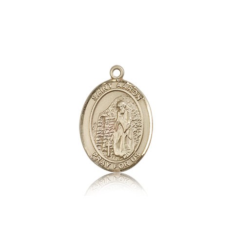 St. Aaron Medal, 14 Karat Gold, Medium - 14 KT Yellow Gold