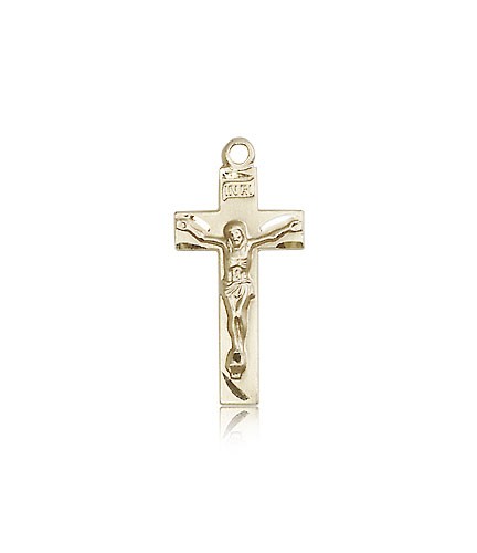 Crucifix Pendant, 14 Karat Gold - 14 KT Yellow Gold