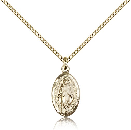 Miraculous Medal, Gold Filled - Gold-tone