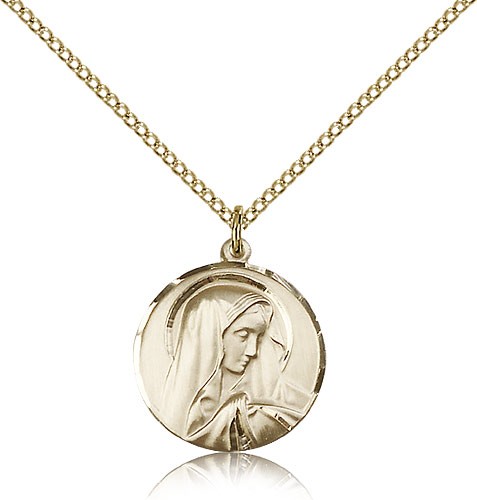 Sorrowful Mother Medal, Gold Filled - Gold-tone