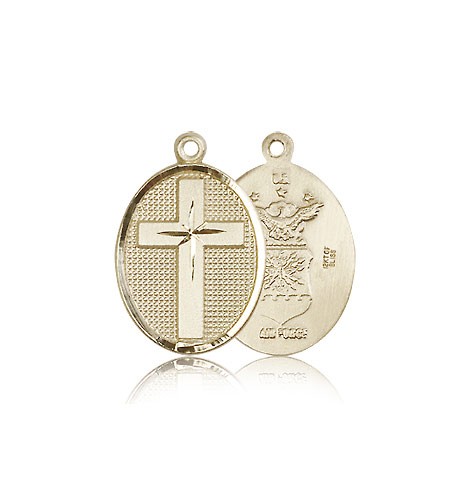 Air Force Cross Pendant, 14 Karat Gold - 14 KT Yellow Gold