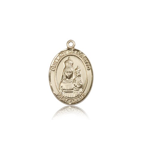 Our Lady of Loretto Medal, 14 Karat Gold, Medium - 14 KT Yellow Gold