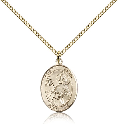 St. Kevin Medal, Gold Filled, Medium - Gold-tone