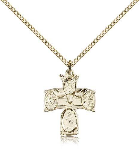 4 Way Cross Pendant, Gold Filled - Gold-tone