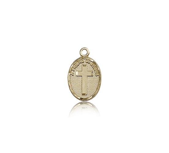 Friend In Jesus Cross Pendant, 14 Karat Gold - 14 KT Yellow Gold