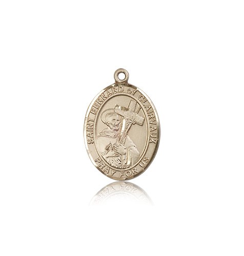 St. Bernard of Clairvaux Medal, 14 Karat Gold, Medium - 14 KT Yellow Gold