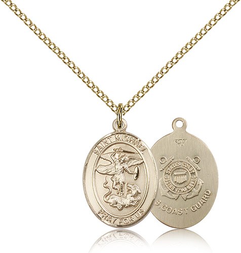 St. Michael Coast Guard Medal, Gold Filled, Medium - Gold-tone