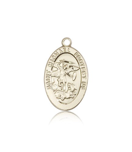 St. Michael the Archangel Medal, 14 Karat Gold - 14 KT Yellow Gold