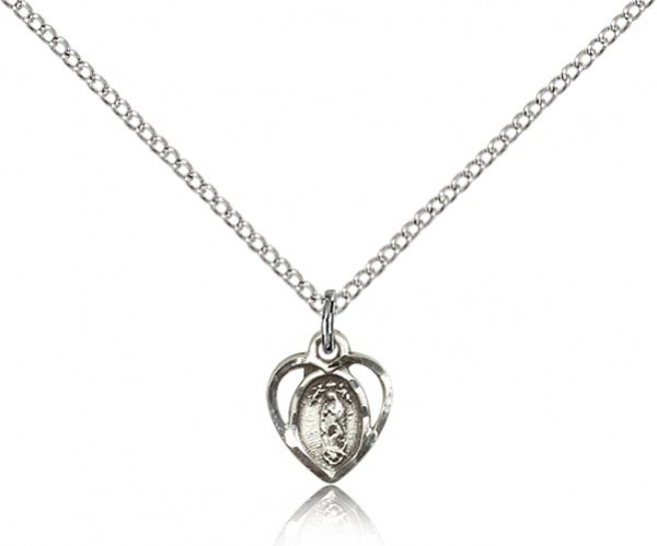Our Lady of La Salette Medal, Sterling Silver - 18&quot; 1.2mm Sterling Silver Chain + Clasp
