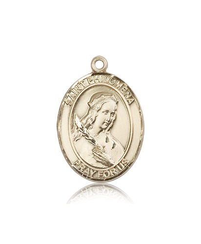St. Philomena Medal, 14 Karat Gold, Large - 14 KT Yellow Gold