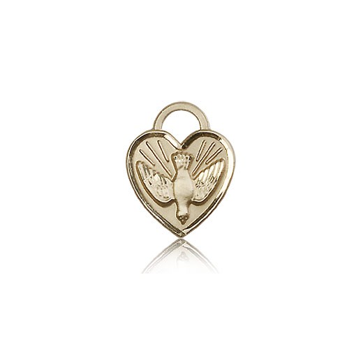 Confirmation Heart Medal, 14 Karat Gold - 14 KT Yellow Gold