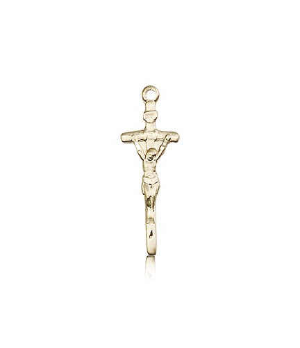 Papal Crucifix Pendant, 14 Karat Gold - 14 KT Yellow Gold