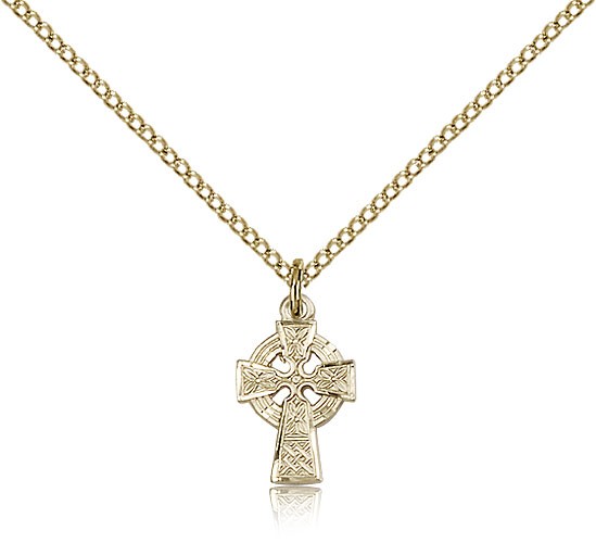 Celtic Cross Pendant, Gold Filled - Gold-tone