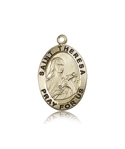 St. Theresa Medal, 14 Karat Gold - 14 KT Yellow Gold