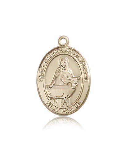 St. Catherine of Sweden Medal, 14 Karat Gold, Large - 14 KT Yellow Gold