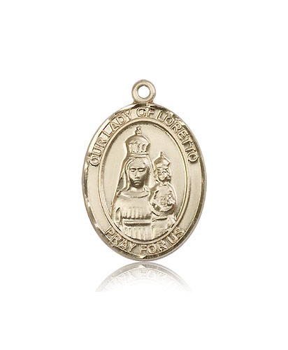 Our Lady of Loretto Medal, 14 Karat Gold, Large - 14 KT Yellow Gold