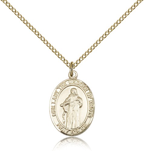 Our Lady of Knots Medal, Gold Filled, Medium - Gold-tone
