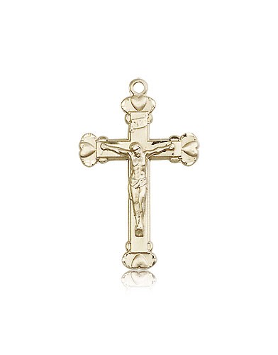 Crucifix Pendant, 14 Karat Gold - 14 KT Yellow Gold