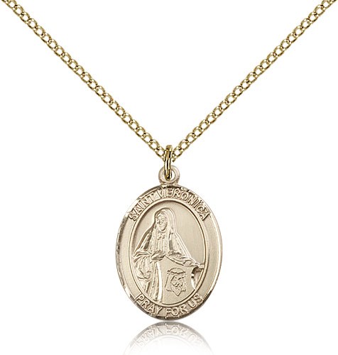 St. Veronica Medal, Gold Filled, Medium - Gold-tone