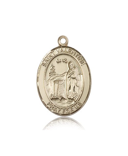 St. Valentine of Rome Medal, 14 Karat Gold, Large - 14 KT Yellow Gold