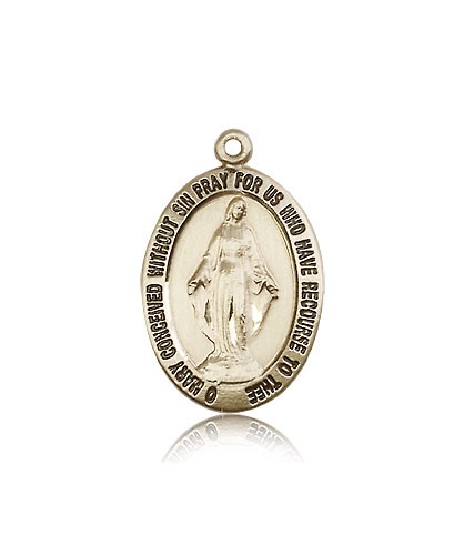 Miraculous Medal, 14 Karat Gold - 14 KT Yellow Gold