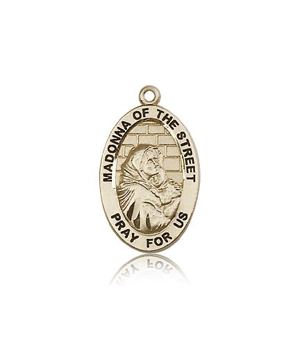 Madonna of the Street Medal, 14 Karat Gold - 14 KT Yellow Gold