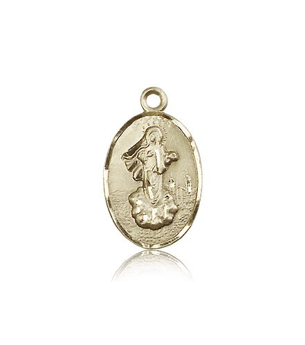 Our Lady of Medugorje Medal, 14 Karat Gold - 14 KT Yellow Gold