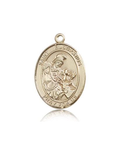 St. Eustachius Medal, 14 Karat Gold, Large - 14 KT Yellow Gold