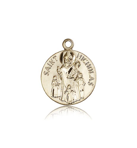 St. Nicholas Medal, 14 Karat Gold - 14 KT Yellow Gold