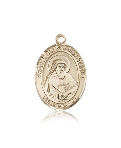St. Bede the Venerable Medal, 14 Karat Gold, Large - 14 KT Yellow Gold