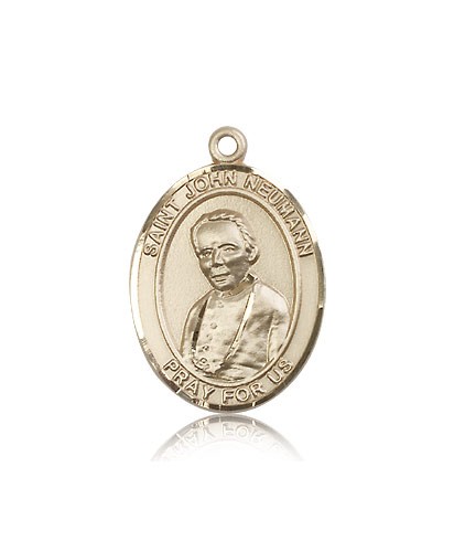 St. John Neumann Medal, 14 Karat Gold, Large - 14 KT Yellow Gold