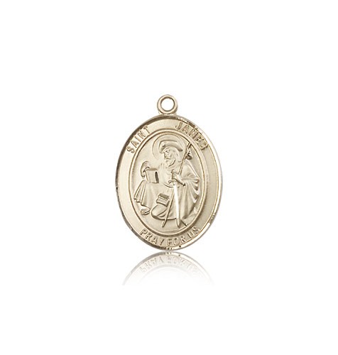 St. James the Greater Medal, 14 Karat Gold, Medium - 14 KT Yellow Gold