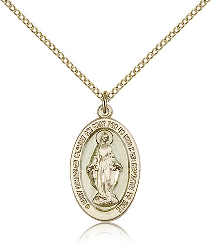 Miraculous Medal, Gold Filled - Gold-tone