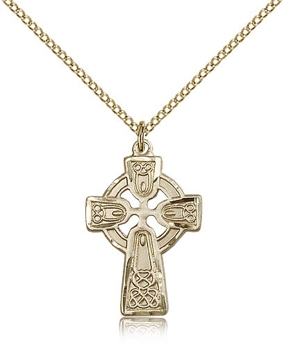 Celtic Cross Pendant, Gold Filled - Gold-tone