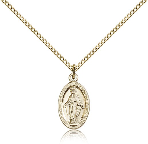 Miraculous Medal, Gold Filled - Gold-tone