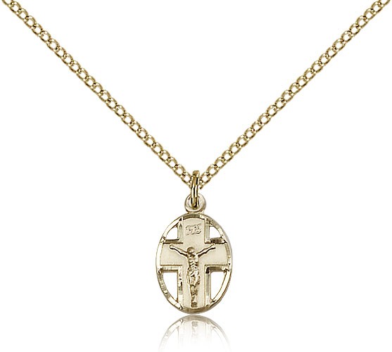 Crucifix Pendant, Gold Filled - Gold-tone