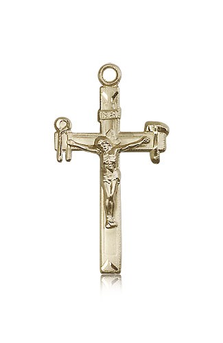 Crucifix Pendant, 14 Karat Gold - 14 KT Yellow Gold