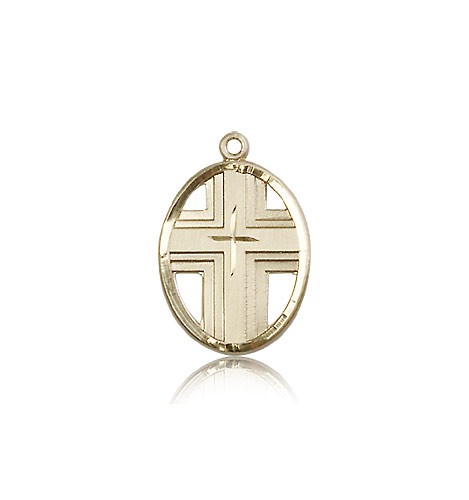 Cross Pendant, 14 Karat Gold - 14 KT Yellow Gold