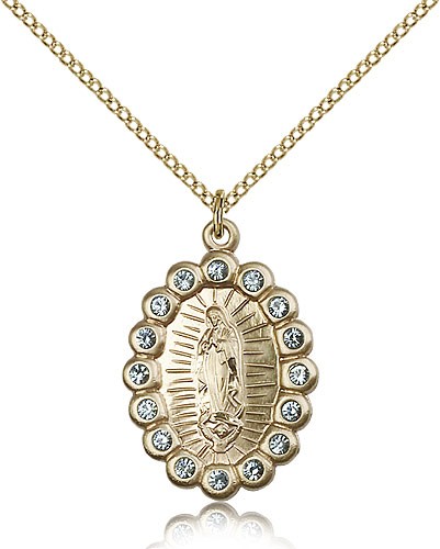 Our Lady of Guadalupe Medal, Gold Filled - Gold-tone